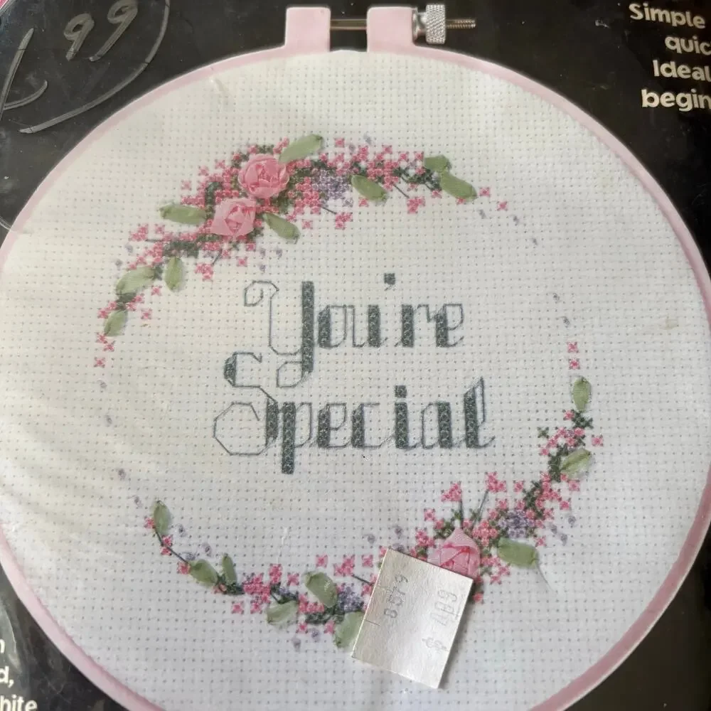 You're Special Vintage Counted Cross Stitch Kit by Dimensions Ribbon Embroidery